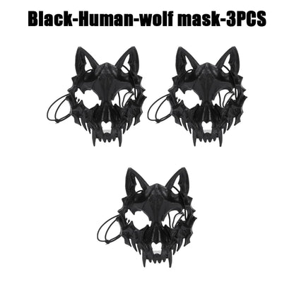 Halloween Skull Party Mask Anime Dragon God Skeleton Half Face Masks Bone Skull Animals Mask Cosplay Dance Prom Costume Props