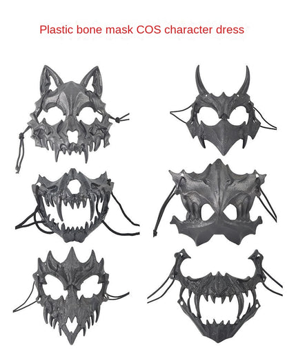Dragon God Half Face Mask – Fierce COS Costume Mask for Halloween & Cosplay