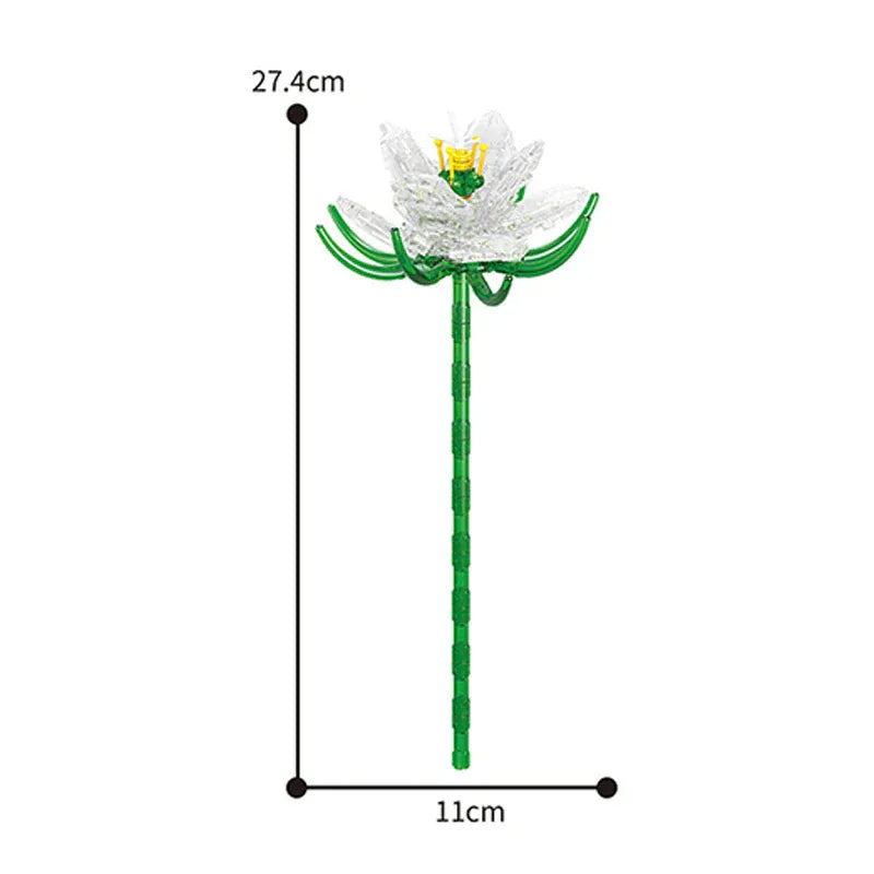 Valentine's Day Immortal Bouquet Creative Desktop Decoration Flowers Building Blocks Puzzle Simulation Toy Girls Gifts #T3