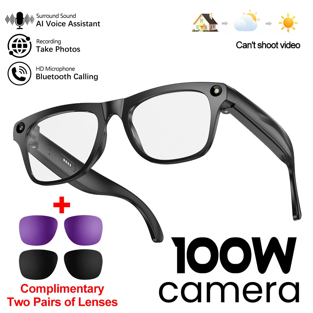 Smart Glasses with Camera – 100W HD Recording, High-Fidelity Audio & Wearable Tech