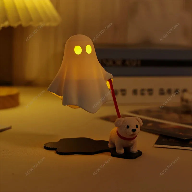 Ghost Dog LED Night Light – 3D Printed Warm Glow Spooky Desk Lamp