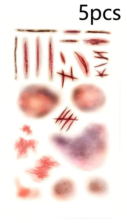 Halloween Scar Temporary Tattoos – Realistic Wound & Scar Costume Stickers