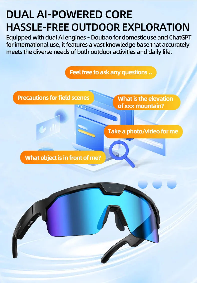 Smart Glasses with 4K HD Camera – Anti-Shake Recording, 3D Stereo Audio & Wearable Tech