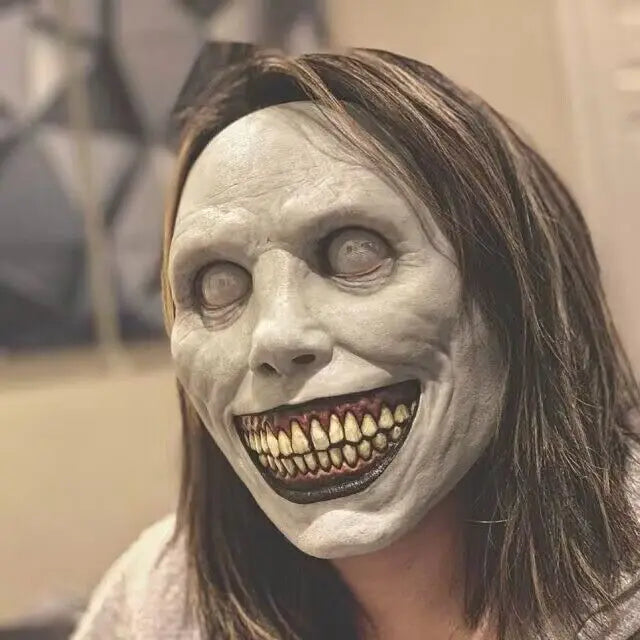 Halloween Horror Mask Toys Simulation Demon Cosplay Party Dress Up Props Accessories White Green Latex Prank Scare Scary Mask