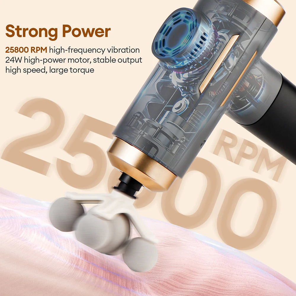 11-in-1 Electric Massage Gun – 99-Level Deep Tissue Percussion Massager with Fast Charging