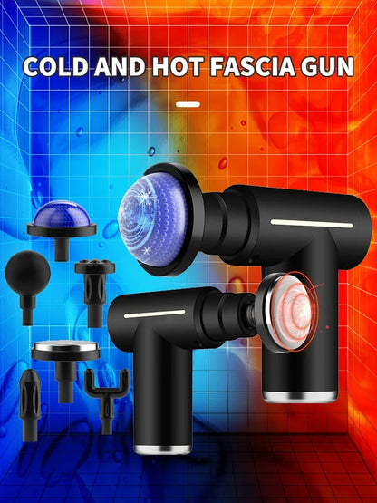 Cold & Hot Compress Massage Gun – 6-Head Percussion Fascia Gun with 6 Speed Settings