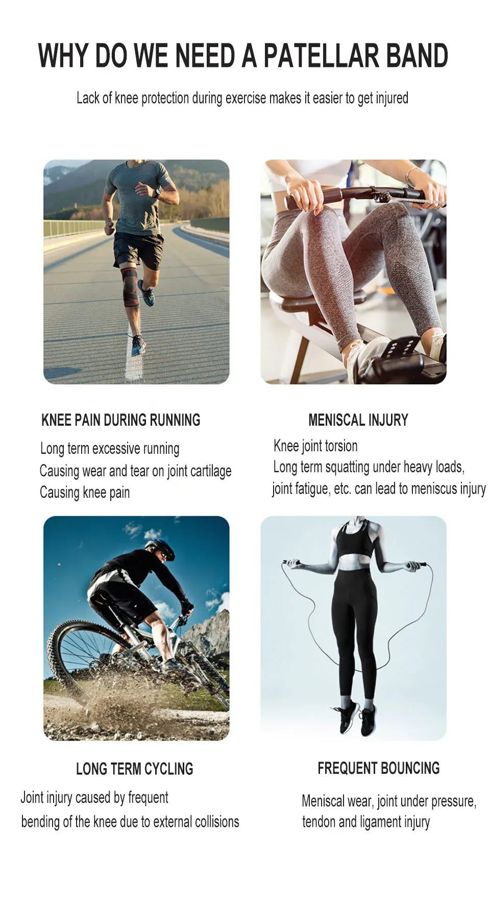 AOLIKES 1PCS Patella Knee Brace Patellar Tendon Support Strap with Gel Pad - Knee Pain,Arthritis,Tendonitis,Knee Stabilizer