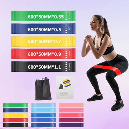 5PCS Resistance Bands for Men and Women Elastic Exercice Bands for Yoga Pilates Physical Therapy Home Gym Workout Stretch Bands