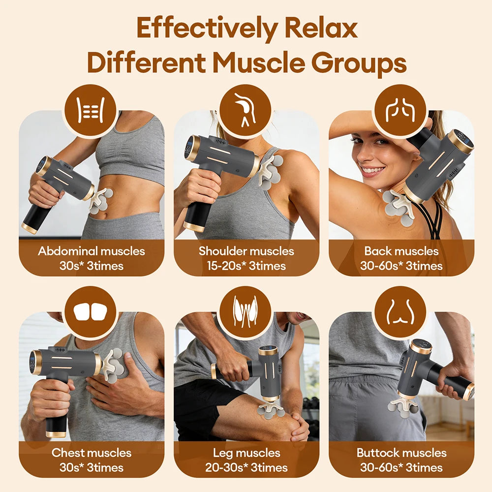 11-in-1 Electric Massage Gun – 99-Level Deep Tissue Percussion Massager with Fast Charging