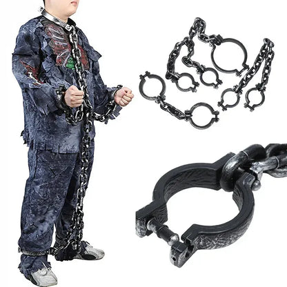 Halloween Costume Chain & Cuff Prop Set – Plastic Prisoner & Zombie Accessories