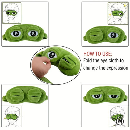 3D Frog Sleep Mask Natural Sleeping Eyeshade Women Men Creative Cartoon Soft Portable Blindfold Travel Office Eyepatch
