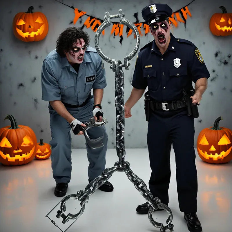 Halloween Costume Chain & Cuff Prop Set – Plastic Prisoner & Zombie Accessories