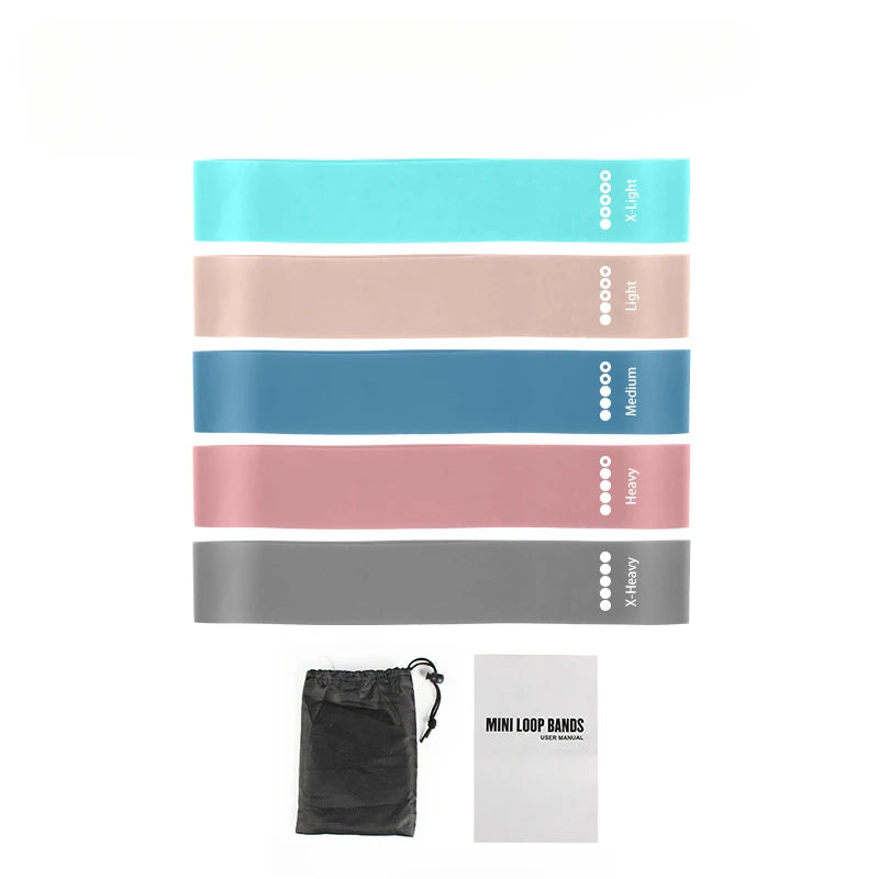 5PCS Resistance Bands for Men and Women Elastic Exercice Bands for Yoga Pilates Physical Therapy Home Gym Workout Stretch Bands