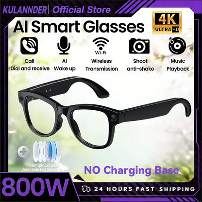 Smart AI Glasses – 8K Camera, Real-Time Translator & Photo/Video Recording Wearable