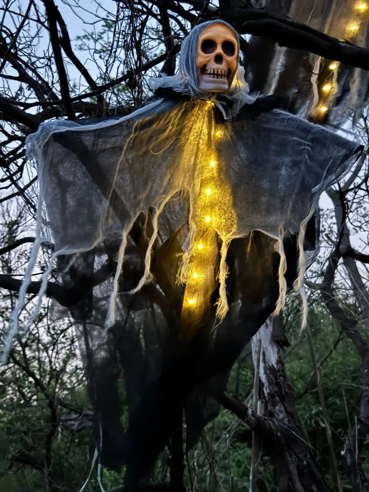 LED Halloween Skeleton Ghost Decoration – Glowing Spooky Indoor & Outdoor Decor