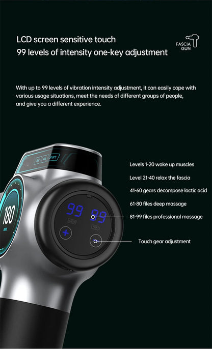 Professional Muscle Massage Gun – 99-Speed Deep Tissue Percussion Massager