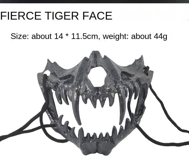 Dragon God Half Face Mask – Fierce COS Costume Mask for Halloween & Cosplay