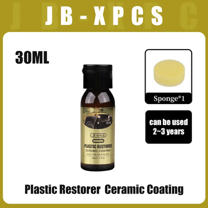 Car Plastic Restorer Ceramic Coating 2-3 Years Long-Lasting Protect Repair Whitening Black Shine Plastic Trim & Rubber Care