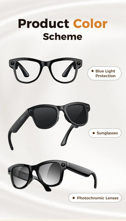 Smart AI Glasses – 8K Camera, Real-Time Translator & Photo/Video Recording Wearable