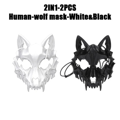 Halloween Skull Party Mask Anime Dragon God Skeleton Half Face Masks Bone Skull Animals Mask Cosplay Dance Prom Costume Props