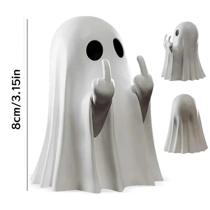 Cheeky Ghost Desktop Sculpture – Funny Spooky Home Decor Figurine