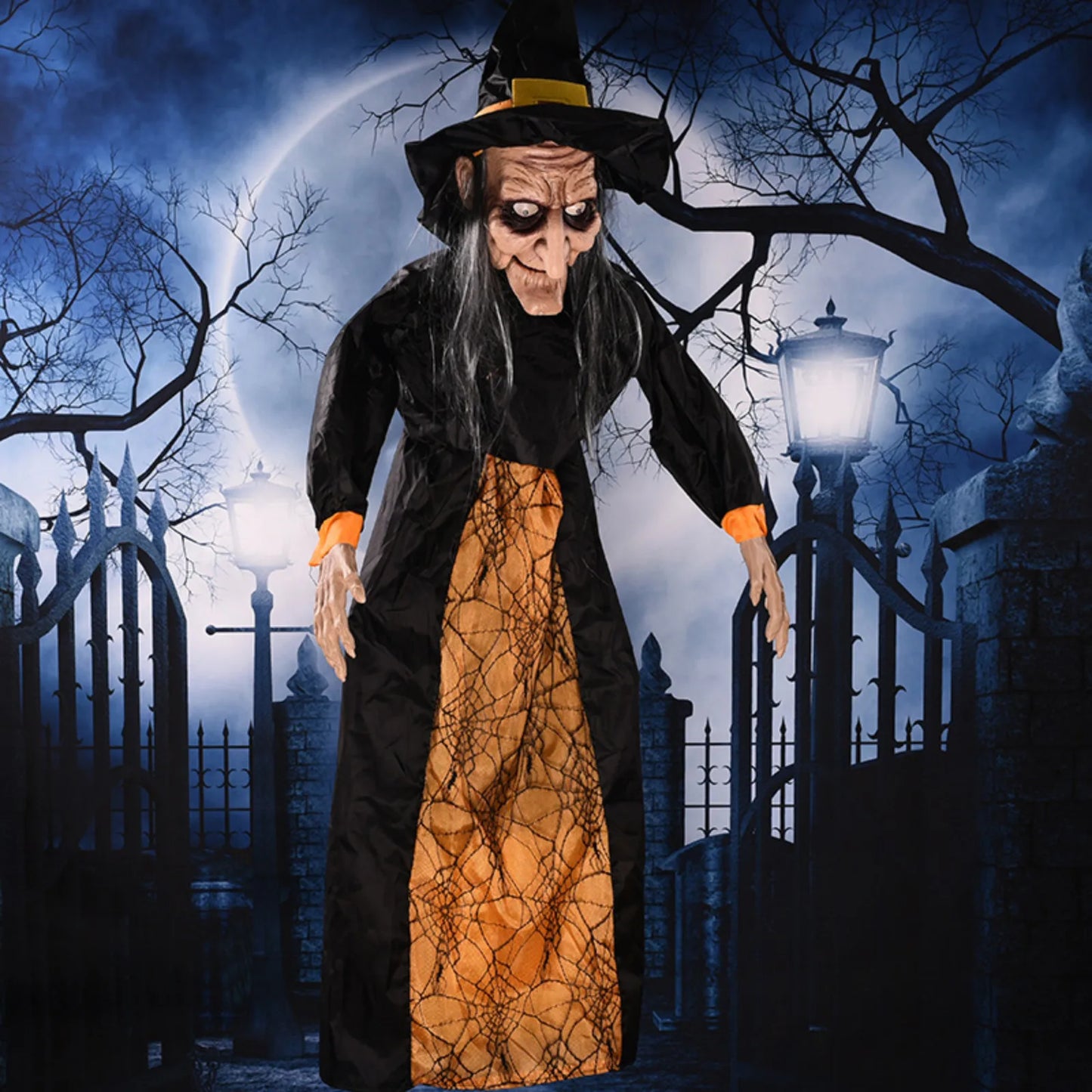 Halloween Sound Activated Horror Electric Witch Toy Halloween Bar Outdoor Decoration Props Halloweeen Decorations