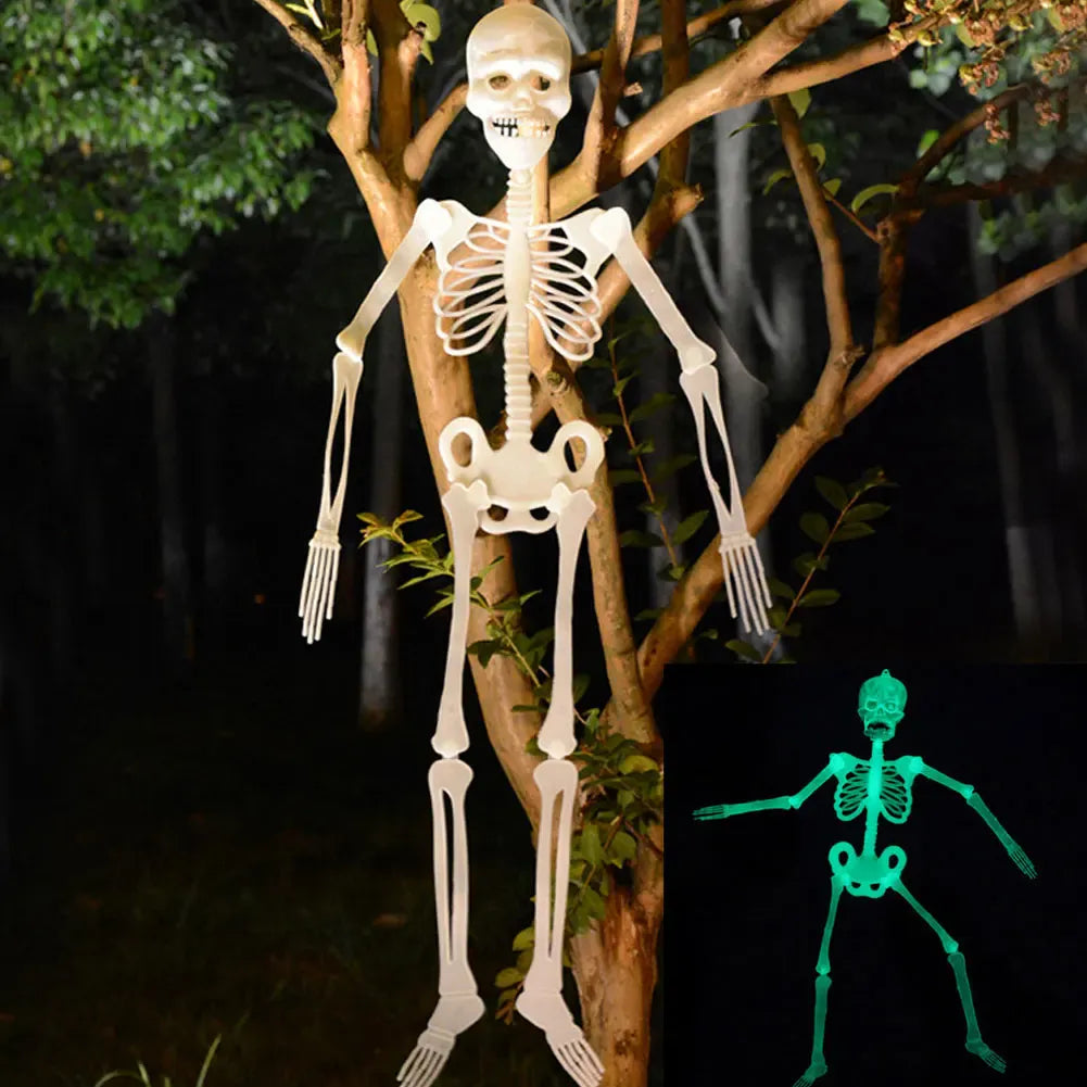 Halloween Luminous Hanging Skeleton Decoration  Party Yard Garden Decoration Glow Fake Skull Scary House Scary Pendant Props Halloween Luminous Hanging Skeleton Decoration  Party Yard Garden Decoration Glow Fake Skull Scary House Scary Pendant Props