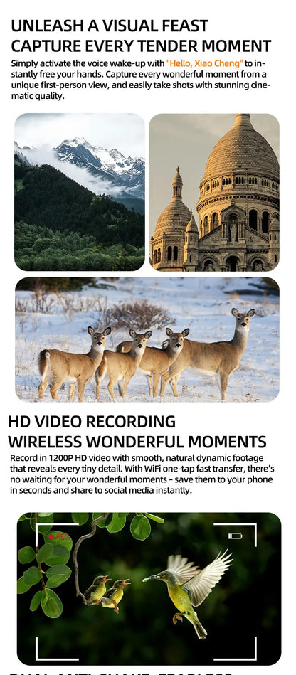 Smart Glasses with 4K HD Camera – Anti-Shake Recording, 3D Stereo Audio & Wearable Tech