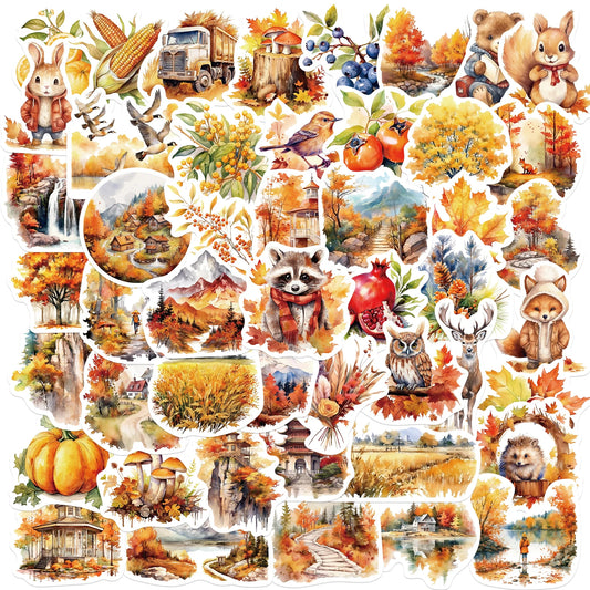 50pcs Thanksgiving Stickers Fall Stickers for Holiday Decoration