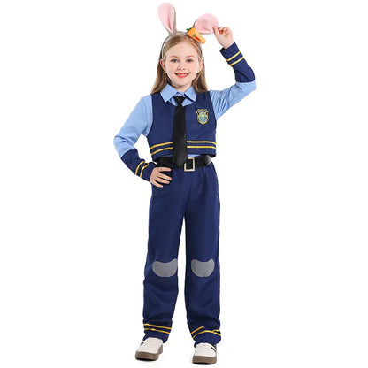 Kids Police Costume Set – Boys & Girls Halloween Cosplay Outfit | Sizes XS (2–4Y) to XL (10–12Y)
