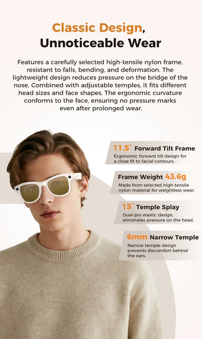 Smart AI Glasses – 8K Camera, Real-Time Translator & Photo/Video Recording Wearable