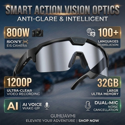 Smart Glasses with 4K HD Camera – Anti-Shake Recording, 3D Stereo Audio & Wearable Tech