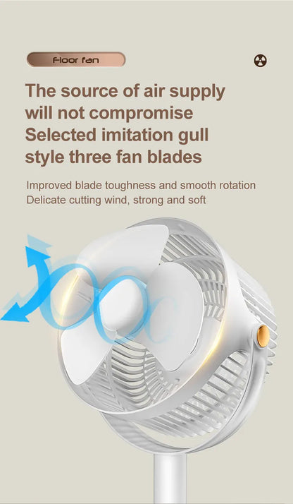 Wireless Portable Fan – Height Adjustable, USB Rechargeable, High Power for Camping & Travel