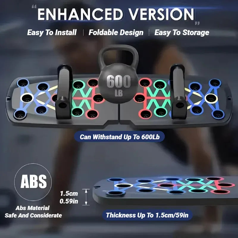 Portable Multifunctional Push-up Board - Fitness and Muscle Training Device Home Workout Set Foldable Push Up Bar Resistance