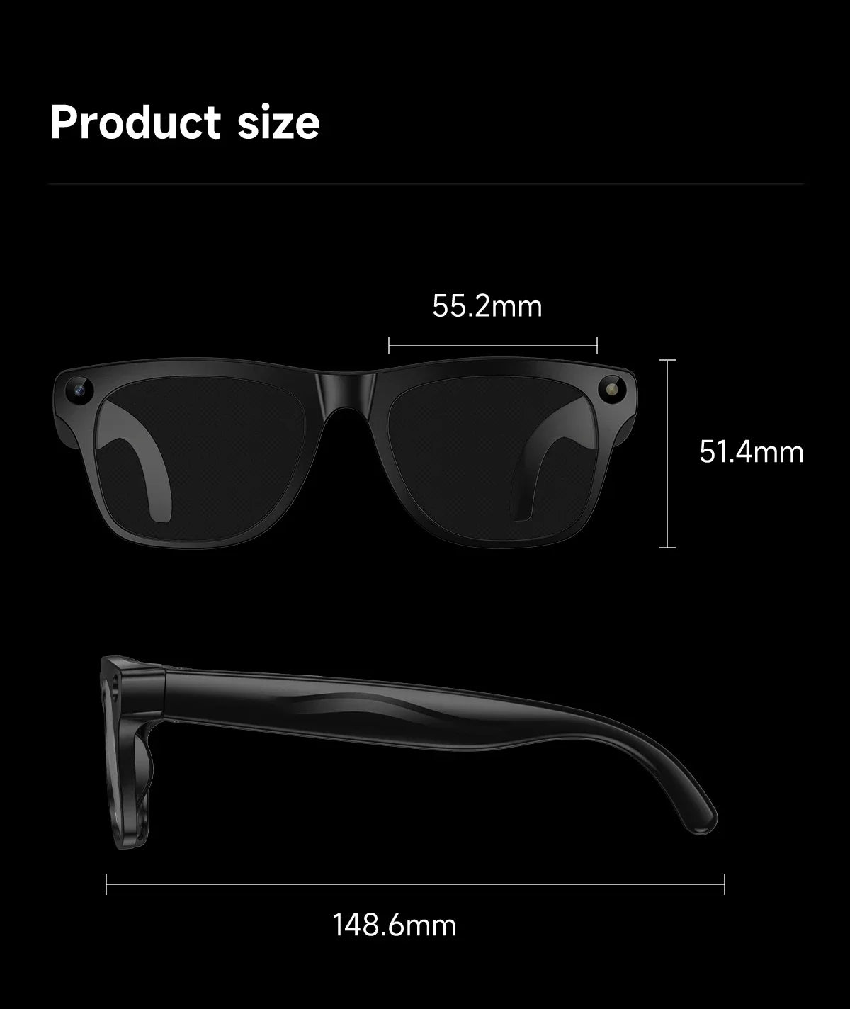 Smart Glasses with Camera – 100W HD Recording, High-Fidelity Audio & Wearable Tech
