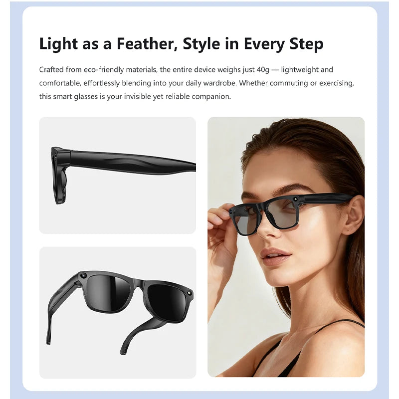 Smart Glasses with Camera – 100W HD Recording, High-Fidelity Audio & Wearable Tech
