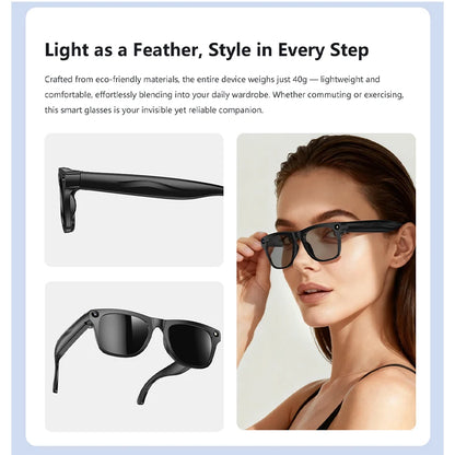 Smart Glasses with Camera – 100W HD Recording, High-Fidelity Audio & Wearable Tech