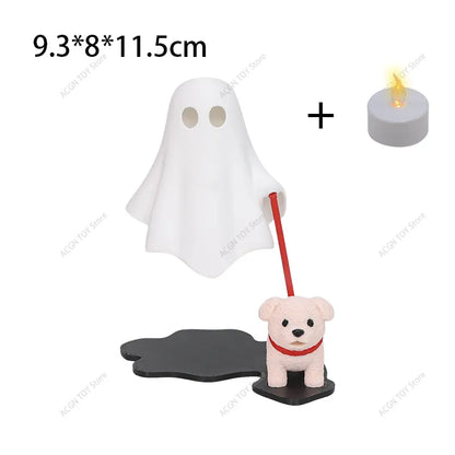Ghost Dog LED Night Light – 3D Printed Warm Glow Spooky Desk Lamp