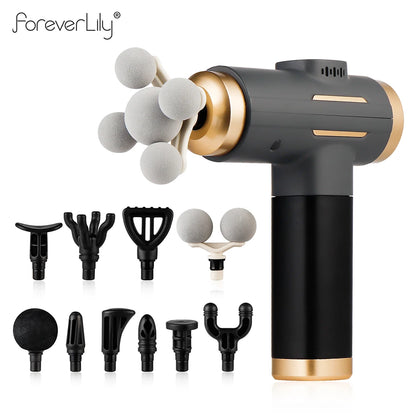 11-in-1 Electric Massage Gun – 99-Level Deep Tissue Percussion Massager with Fast Charging