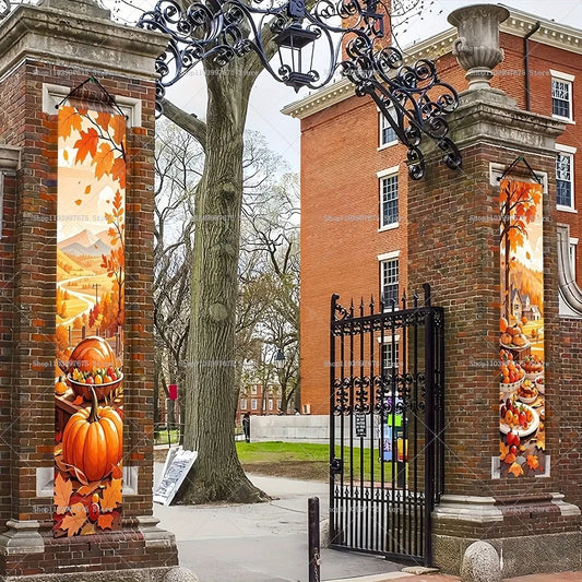 Thanksgiving Autumn Pumpkins Maple Leaf Banners