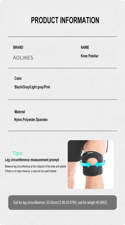 AOLIKES 1PCS Patella Knee Brace Patellar Tendon Support Strap with Gel Pad - Knee Pain,Arthritis,Tendonitis,Knee Stabilizer