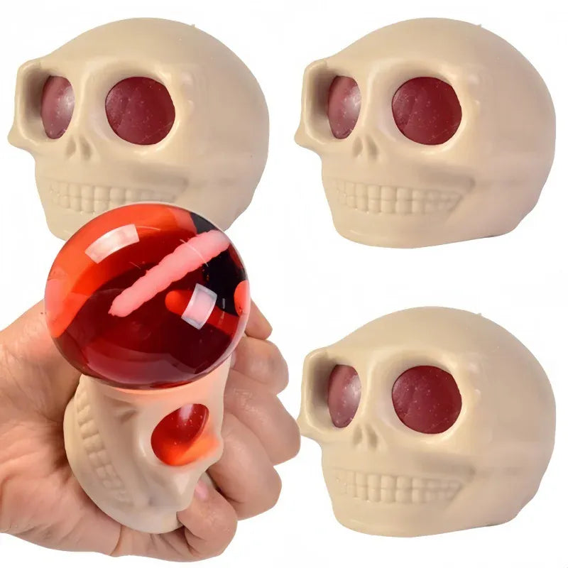 Skull Squeeze Stress Ball – Spooky Sensory Fidget Toy for Kids & Adults