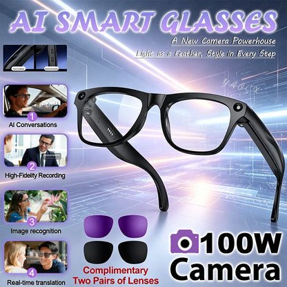 Smart Glasses with Camera – 100W HD Recording, High-Fidelity Audio & Wearable Tech