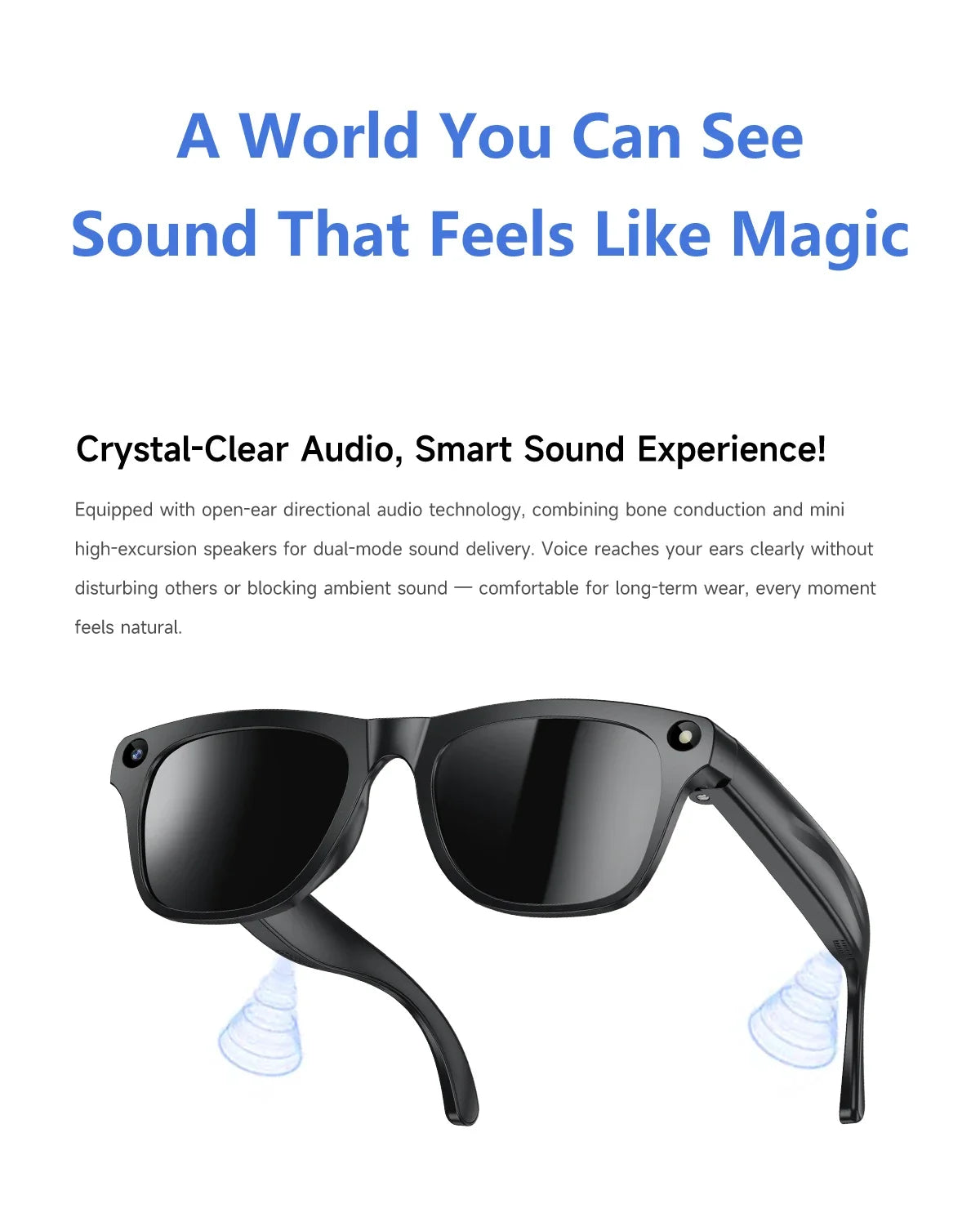 Smart Glasses with Camera – 100W HD Recording, High-Fidelity Audio & Wearable Tech