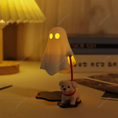 Ghost Dog LED Night Light – 3D Printed Warm Glow Spooky Desk Lamp