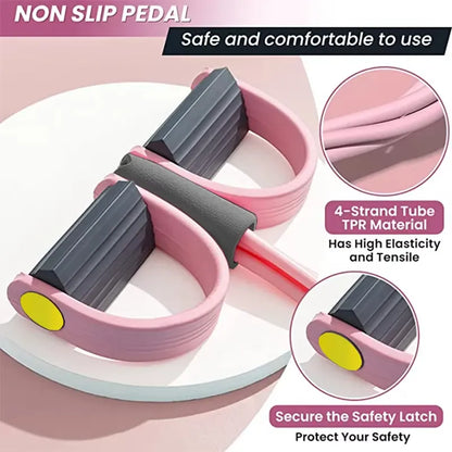 4-Tube Resistance Band Pedal Puller – Elastic Pull Rope for Yoga, Arm & Core Training
