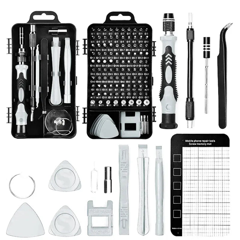 Iruibo 115 in 1 Screwdriver Set: Multifunction with Various Nozzles, Ideal for Repairing Cell Phones, Consoles and Electronics