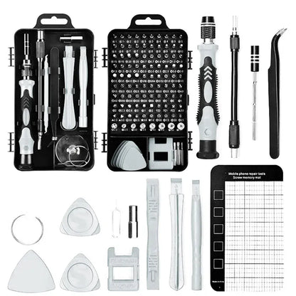 Iruibo 115 in 1 Screwdriver Set: Multifunction with Various Nozzles, Ideal for Repairing Cell Phones, Consoles and Electronics
