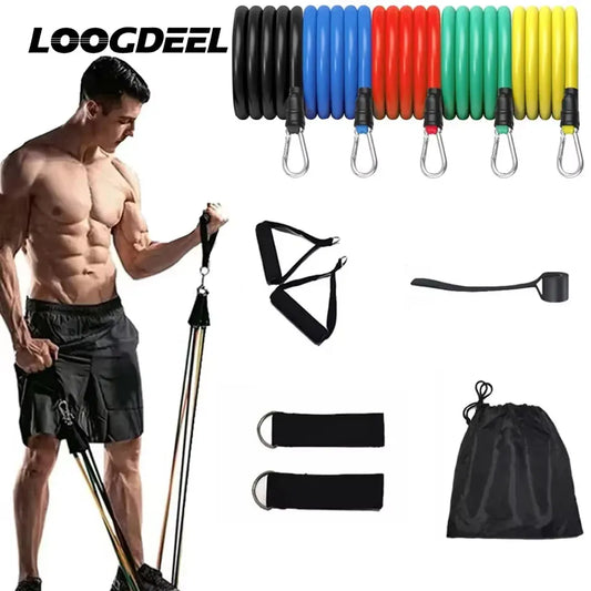 LOOGDEEL 11PCS/Set Resistance Bands Pedal Excercise Body Training Workout Women Men Fitness Yoga Pull Rope Exercises Latex Tubes LOOGDEEL 11PCS/Set Resistance Bands Pedal Excercise Body Training Workout Women Men Fitness Yoga Pull Rope Exercises Latex Tubes