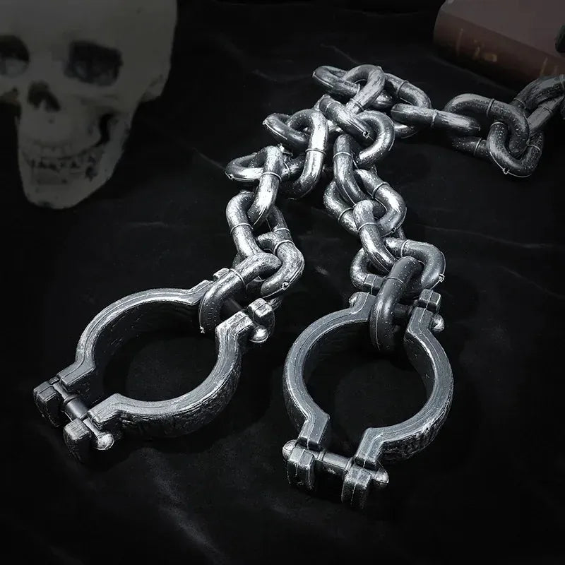 Halloween Costume Chain & Cuff Prop Set – Plastic Prisoner & Zombie Accessories